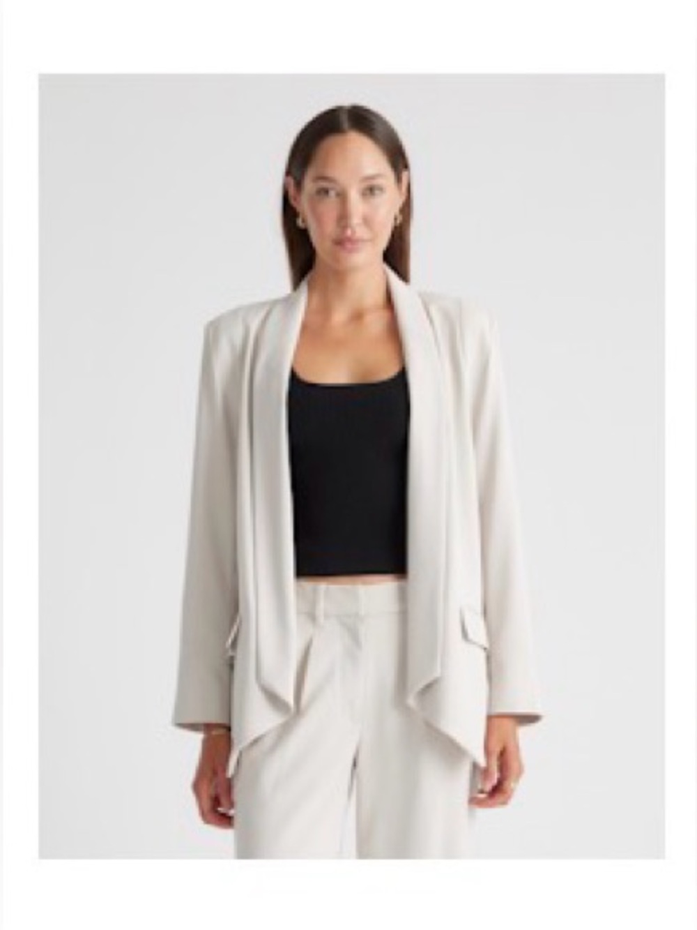 Quince Stretch Crepe Open Blazer